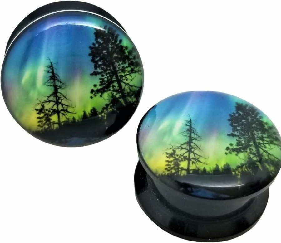 Pierced Republic Pierced Republic Northern Lights Ear Plugs - Acrylic - Screw-On - New *Pair* - 8 Sizes Body Piercing Plugs