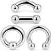 Ocptiy Ocptiy 2G 4G 6G 8G Septum Rings Large Ear Gauges Earrings Stretching Kit 316L Surgical Steel Internally Threaded Big Septum Nose Tongue Lip Rings Piercing Jewelry Barbells 12Mm 16Mm 4Pcs Body Piercing Plugs