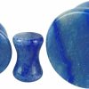 Mystic Metals Body Jewelry Pair Of Blue Aventurine Stone Double Flare Plugs (Stn-734) Body Piercing Plugs