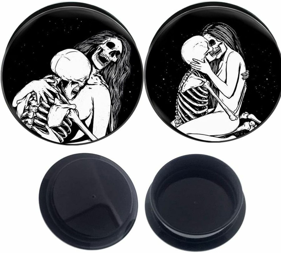 MoDTanOiz - Flesh tunnels Acrylic Logo Internally Threaded Screw Fit Flesh Tunnels Available Size 2G (6Mm) To 1\" (25Mm)(1 Pair) Body Piercing Plugs