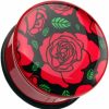 WildKlass Jewelry Romantic Rose Flower Single Flared Wildklass Ear Gauge Plug (Sold As Pairs) Body Piercing Plugs