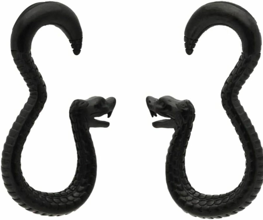 Mystic Metals Body Jewelry Mystic Metals Body Jewelry Pair Of 316L Surgical Stainless Steel Snake Hanger Ear Weight Plugs For Size 2G And Larger (Ps-104) Body Piercing Plugs