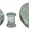 Mystic Metals Body Jewelry Pair Of Iridescent Mermaid Glass Double Flare Plugs (Pg-578) Body Piercing Plugs