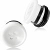 AntDear Button Ear Gauges For Ears Women Men White Button Plug Earrings, Ear Piercing Plug With Rubber O-Rings 8G To 1 Inch, Single Flared Stretching Tunnels Expanders Body Piercing Plugs