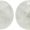 Mystic Metals Body Jewelry Mystic Metals Body Jewelry Pair Of Cloudy Quartz Stone Double Flare Plugs (Stn-649) Body Piercing Plugs