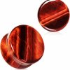 blue palm jewelry Blue Palm Jewelry Pair Of Natural Red Tiger Eye Stone Saddle Plug Double Flare Ear Lobe Plugs E549 Body Piercing Plugs