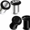 BIG GAUGES Big Gauges 2 Pairs 316L Surgical Steel Black Anodized Single Flared Piercing Jewelry Stretcher Ear Plug Earring Lobe Tunnel Body Piercing Plugs