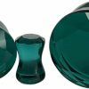 Generic Pair Of Seafoam Green Faceted Glass Double Flare Plugs (Pg-569) Body Piercing Plugs