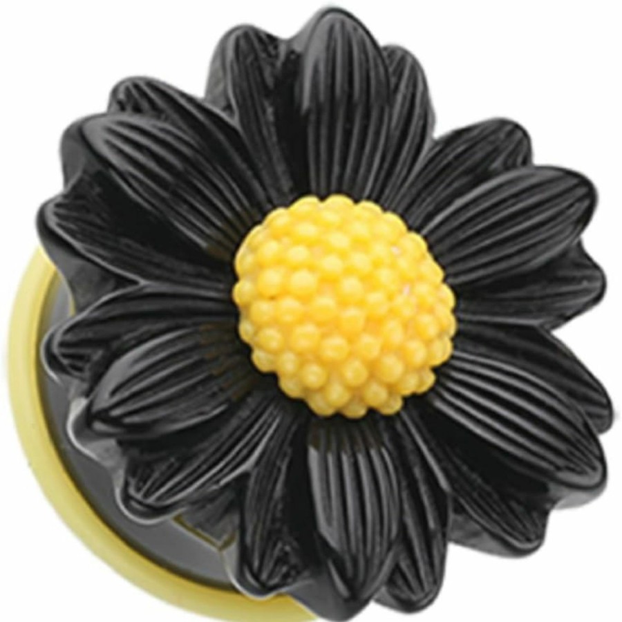 Freedom Fashion Freedom Fashion Cutesy Daisy Flower Single Flared Ear Gauge Plug (Sold By Pair) Body Piercing Plugs