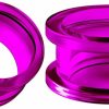 BIG GAUGES Big Gauges Pair Of Purple Acrylic Flesh Tunnels External Piercing Jewelry Stretcher Screw-Fit Ear Plugs Earring Lobe Body Piercing Plugs