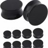 FM FM42 Fm Fm42 2-4 Pairs Of Black Color Acrylic Ear Plugs Double Flare Saddle Stretching Gauges Expander 3Mm-30Mm Body Piercing Plugs