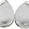 Mystic Metals Body Jewelry Pair Of Faceted Clear Glass Teardrop Plugs (Pg-576) Body Piercing Plugs