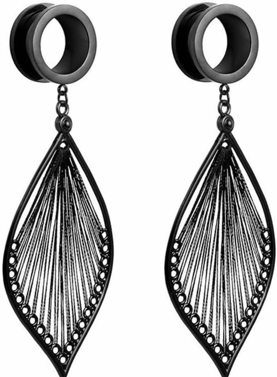 So Scene Soscene Ear Gauges Dangle Black Midnight Harpist Ear Plugs Body Piercing Plugs