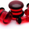 Mystic Metals Body Jewelry Mystic Metals Body Jewelry Red Single Flare Glass Plugs - 7/16\" - 11Mm - Sold As A Pair Body Piercing Plugs