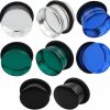 blue palm jewelry Blue Palm Jewelry 4 Pairs Of Single Flare Glass Plugs Sizes 2Ga-13/16 Clear Black Green Blue E566 Body Piercing Plugs