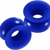 Generic 2Pcs Silicone Dark Blue Double Flared Saddle Stretcher Ear Tunnel Gauge Plug Earring Lobe Piercing Jewelry Pick Size Body Piercing Plugs