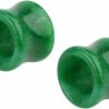 Pierced Owl Pierced Owl Natural Green Jade Stone Double Flared Tunnel Plugs, Sold As A Pair Body Piercing Plugs