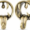 PONWAG 1 Pair Vintage Gauge For Ear Gothic Punk Waterdrop Plug Gauge Dangle Hanger Brass Saddle Tunnels Double Flared Ear Gauge Cool Women Body Piercing Jewelry Body Piercing Plugs