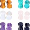 Oyaface Oyaface Stone Ear Plugs Gauges Set Double Flared Tunnels Expander Stretchers Saddle Earrings Flesh Ear Piercing Jewelry Multicolor 3Mm-20Mm Body Piercing Plugs