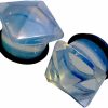 Generic Pair 00G (10Mm) Opalite Pyramid Stone Plugs Single Flare Gauges Organic Moonstone White Clear Tunnels (2Pcs) Body Piercing Plugs