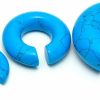 Mystic Metals Body Jewelry Pair Of Turquoise Stone Hoop Ear Weights (Stn-676) Body Piercing Plugs