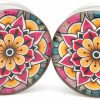 Mystic Metals Body Jewelry Mystic Metals Body Jewelry Large Gauge Flower Mandala Style 2 Picture Plugs - Sold As A Pair Body Piercing Plugs