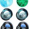 Qmcandy Qmcandy 6Pcs Glass Jellyfish Ear Plugs Stretching Piercing Tunnels For Ear Gauges 0G-5/8 Inch Body Piercing Plugs