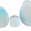 Mystic Metals Body Jewelry Mystic Metals Body Jewelry Opalite Stone Teardrop Plugs - Sold As A Pair Body Piercing Plugs