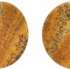 Mystic Metals Body Jewelry Mystic Metals Body Jewelry Pair Of Picture Jasper Stone Double Flare Plugs (Stn-668) Body Piercing Plugs