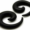 Mystic Metals Body Jewelry Mystic Metals Body Jewelry Black Acrylic Spirals - Sold As A Pair Body Piercing Plugs