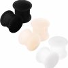 KJM FASHION Kjm Fashion 6 X Black Silicone Double Flared Ear Stretcher Expander, Silicone Body Piercing Plugs