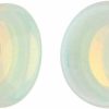 Mystic Metals Body Jewelry Pair Of Concave Opalite Stone Double Flare Plugs (Stn-672) Body Piercing Plugs