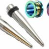 Zaya Body Jewelry Zaya Body Jewelry Pair Of 316L Stainless Steel Tapers And Rainbow Screw Tunnels Ear Stretching Kit Gauges Plugs 00G 0G 2G 4G 6G 8G 10G 12G Body Piercing Plugs