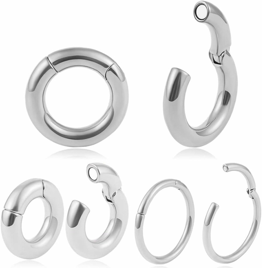 Vankula Vankula 2Pcs Simple Style Hypoallergenic 316 Stainless Steel Ear Hangers Weight Ear Gauges Piercing Plug Pair Selling 2G 0G Body Jewelry Body Piercing Plugs