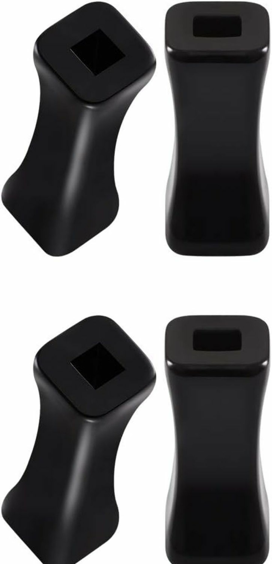 BIG GAUGES Big Gauges 2 Pairs Black Acrylic Square Double Flared Saddle Piercing Jewelry Stretcher Ear Earring Lobe Flesh Tunnel Plugs Body Piercing Plugs