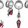 Vankula Vankula 2Pairs Set Cool Spider Shield Pendant Hypoallergenic Stainless Steel Plugs Ear Gauges Tunnels Piercing Expander Stretchers Fashion Body Jewelry Body Piercing Plugs