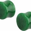 Pierced Owl Pierced Owl Natural Green Jade Stone Double Flared Plug Gauges, Sold As A Pair Body Piercing Plugs