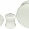 Mystic Metals Body Jewelry Pair Of White Glass Double Flare Plugs (Pg-586) Body Piercing Plugs