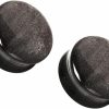 Pierced Owl Pierced Owl - Natural Silver Obsidian Stone Saddle Plug Gauges, Sold As Pair Body Piercing Plugs