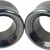 Mystic Metals Body Jewelry Pair Of Concave Hematite Stone Double Flare Tunnels (Stn-695) Body Piercing Plugs