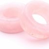 Mystic Metals Body Jewelry Mystic Metals Body Jewelry Rose Quartz Stone Concave Tunnels - Sold As A Pair Body Piercing Plugs