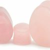 Mystic Metals Body Jewelry Mystic Metals Body Jewelry Rose Quartz Stone Teardrop Plugs - Sold As A Pair Body Piercing Plugs