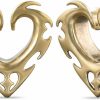 PONWAG 2Pcs Ear Gauge Brass Double Flared Plug Gauge For Ear Face Mask Cool Ear Tunnels Punk Unique Ear Stretcher Expander Women Men Body Piercing Jewelry Body Piercing Plugs