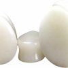 Mystic Metals Body Jewelry Mystic Metals Body Jewelry White Jade Stone Teardrop Plugs - Sold As A Pair Body Piercing Plugs