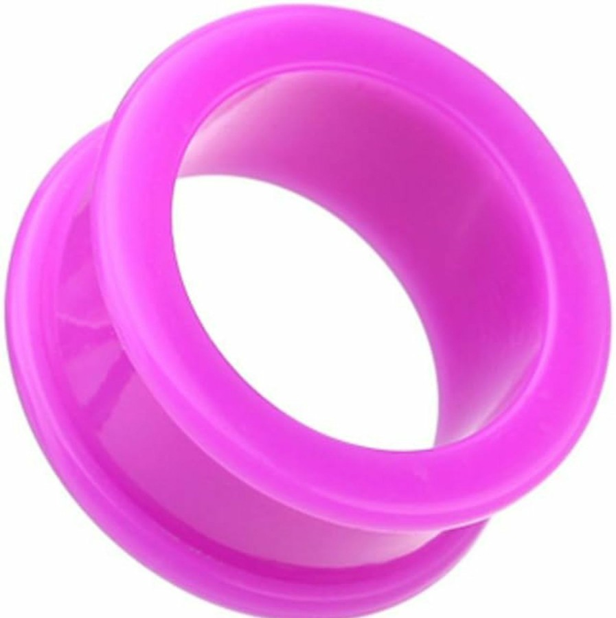 WildKlass Jewelry Flexible Silicone Double Flared Ear Gauge Wildklass Tunnel Plug (Sold As Pairs) Body Piercing Plugs