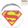 DC Comics Dc Comics Uni Superman Clark Kent Logo Single Flare Acrylic Body Piercing Plug, Available Color: White/Red, One Size (Supmus01-1Pr) Body Piercing Plugs