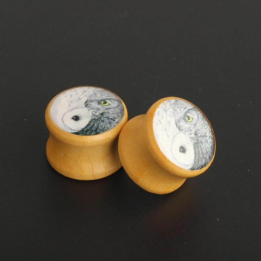 Decentraland 2 Pcs Wood Ear Gauges Ear Plugs Tunnels Body Piercing Jewelry 2G(6Mm) Body Piercing Plugs