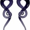 Mystic Metals Body Jewelry Mystic Metals Body Jewelry Pair Of Purple Glass Curled Wave Hanger Plugs (Pg-590) Body Piercing Plugs