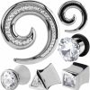 MoDTanOiz - Flesh tunnels Modtanoiz - Flesh Tunnels Bling Cubic Zirconia Cz Crystal Jewelred Surgical Steel Spiral Ear Plugs 6G (4Mm) To 3/4\" (20Mm) (1 Pair) Body Piercing Plugs