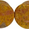 Generic Pair Of Crazy Lace Agate Stone Double Flare Plugs (Stn-709) Body Piercing Plugs